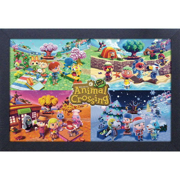 ANIMAL CROSSING NEW LEAF SEASONS FRAMED