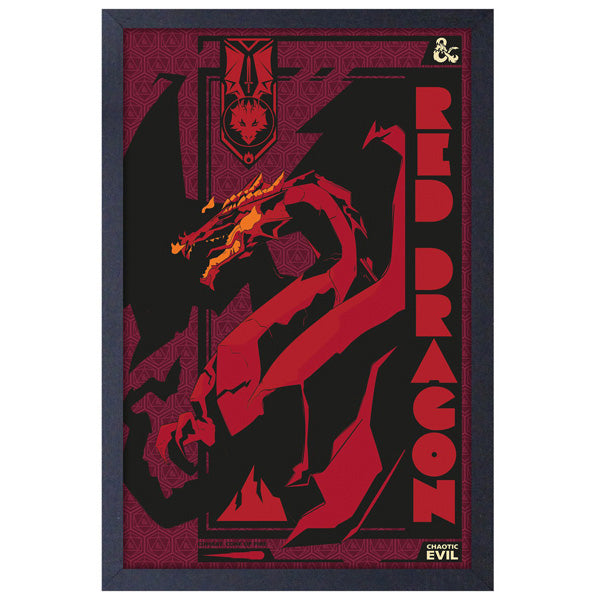 Dungeons & Dragons Red Dragon Chaotic Evil Framed