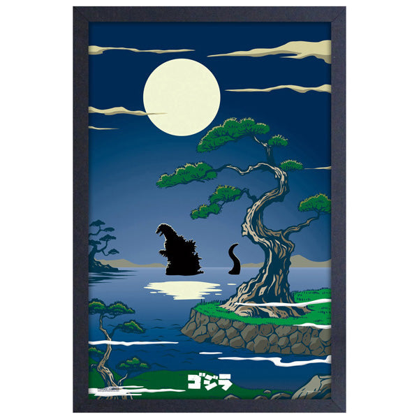 Godzilla & Full Moon Framed