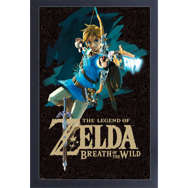 LOZ Breath of the Wild Link Takes Aim Guardian Arrow Framed