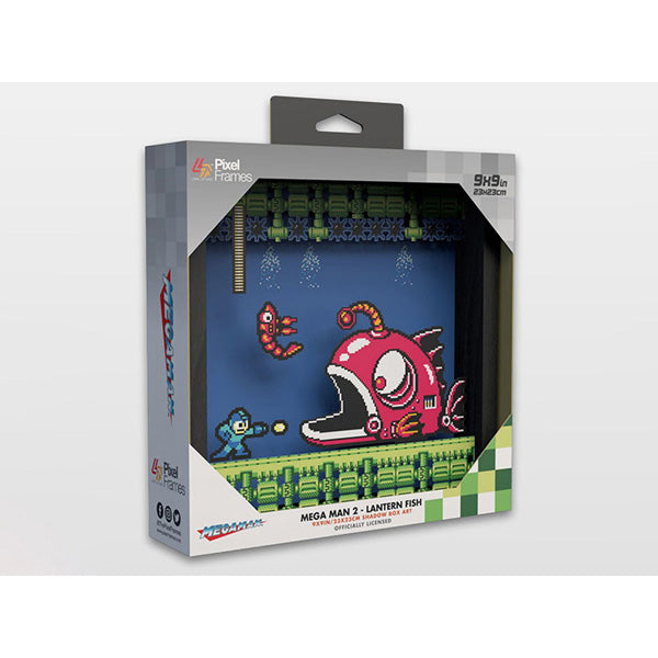 Mega Man 2 Lantern Fish 9x9 Pixel Frame 3D