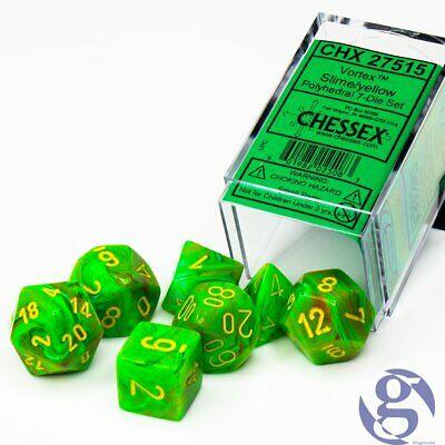 Dice - Vortex: 7pc Slime/Yellow