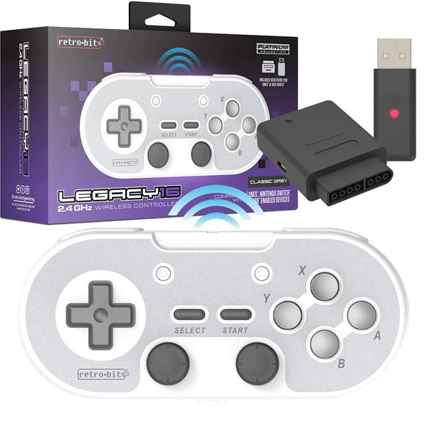 LEGACY16 WIRELESS 2.4GHZ CONTROLLER CLASSIC GREY - SUPER NINTENDO/USB (Retro-Bit)