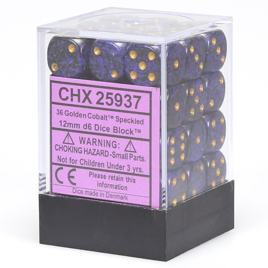 Dice - Speckled: 36D6 Golden Cobalt