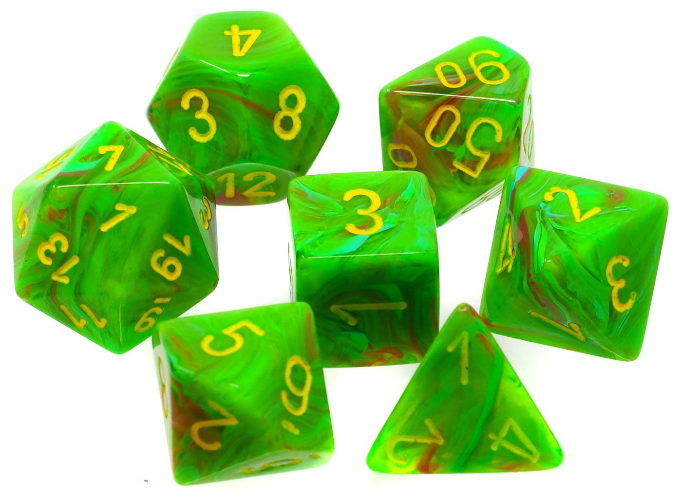 Dice - Vortex: 7pc Slime/Yellow