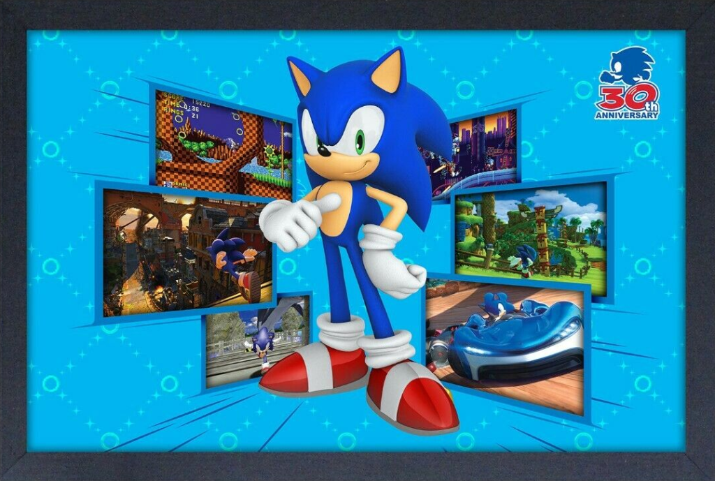 Sonic 30th Anniversary Screens Framed