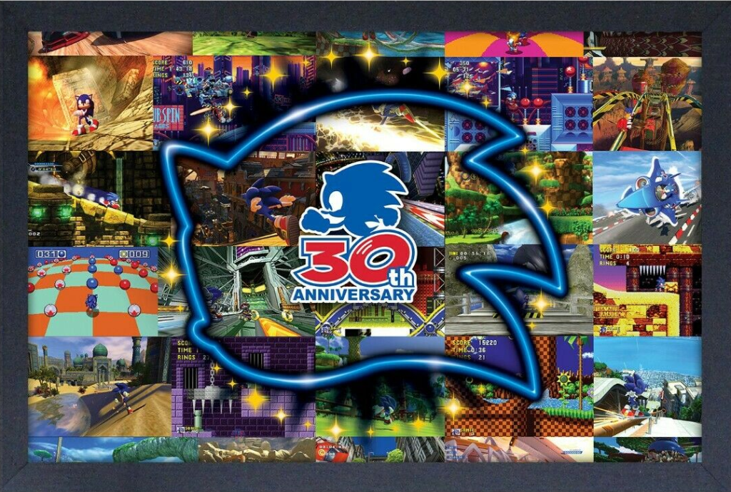 Sonic 30th Anniversary Collage Framed