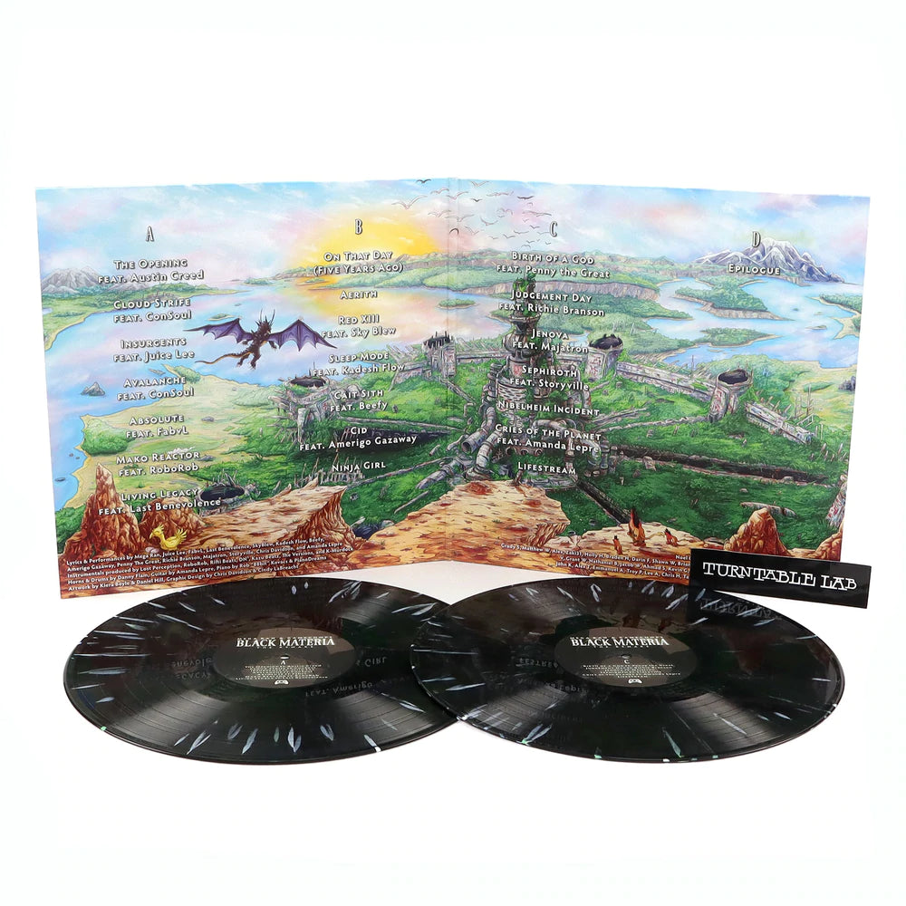 Vinyl - Final Fantasy 7 Black Materia Remake 2xLP (Black Vinyl w/ white splatter)