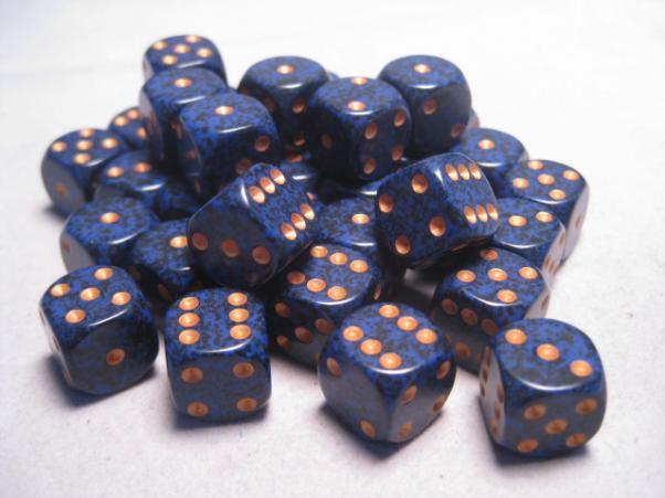 Dice - Speckled: 36D6 Golden Cobalt