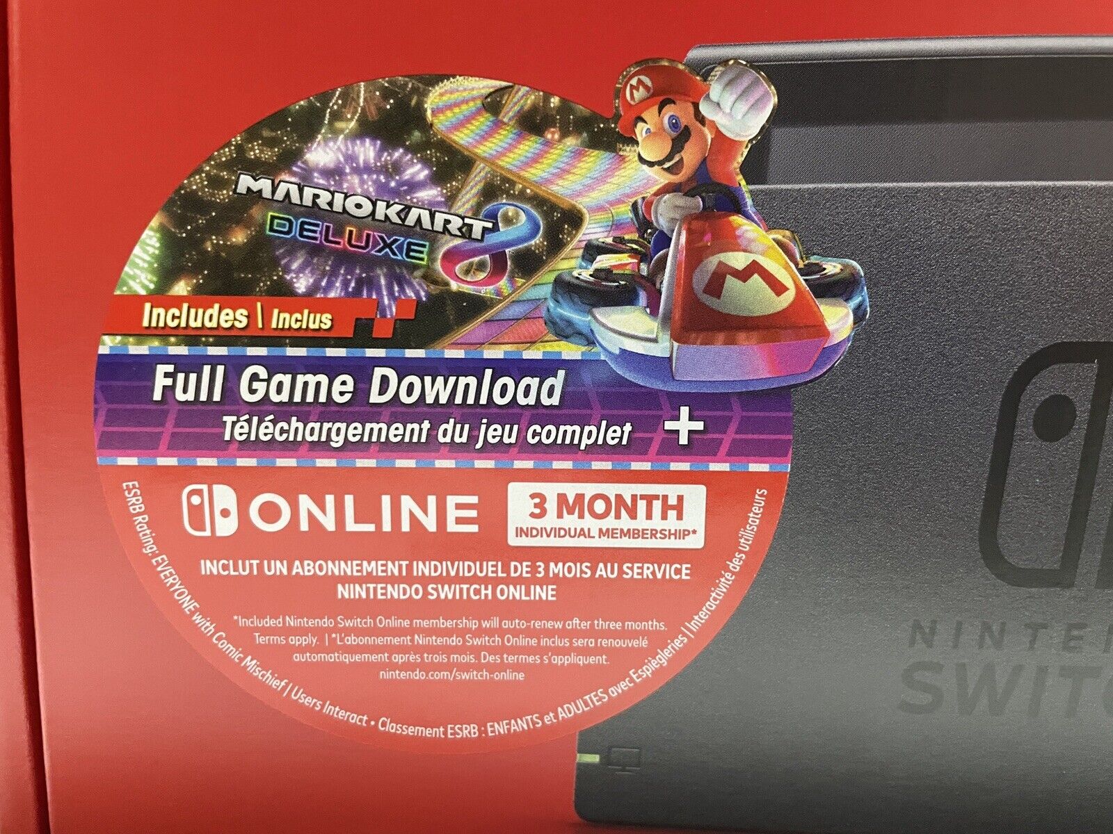 NINTENDO SWITCH RED/BLUE JOYCONS BLACK FRIDAY BUNDLE