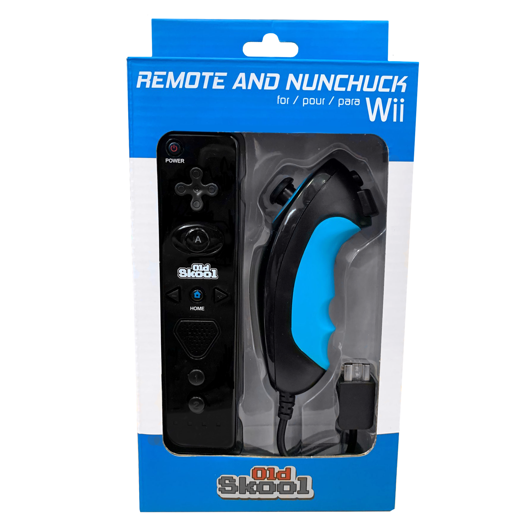 Remote and Nunchuck (Black/Blue) Old Skool